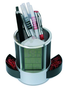 1891萬年歷鐵網筆筒 定制多功能辦公禮品新選擇